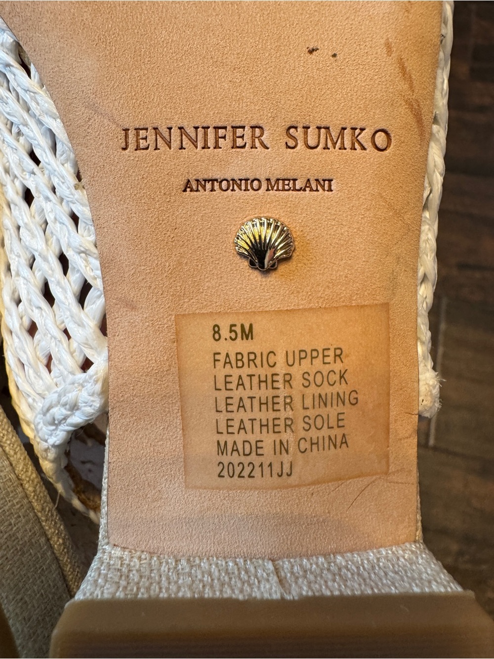 Antonio Melani x Jennifer Sumko White Woven Lace-Up Slingback Flats Size 8.5 New - Picture 8 of 9